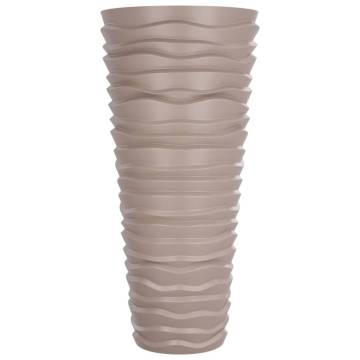 Planter with Removable Inner Mocha | 1845 L PP Grooved Look