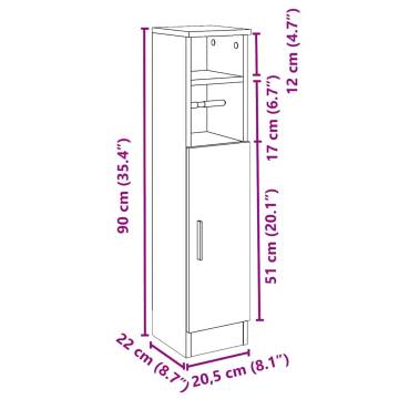 Bathroom Cabinet with Roll Holder - Stylish & Functional Storage