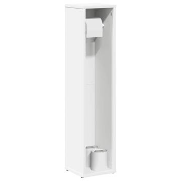 Stylish Bathroom Cabinet with Roll Holder - White, 20.5x20x90 cm