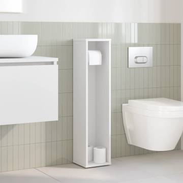 Stylish Bathroom Cabinet with Roll Holder - White, 20.5x20x90 cm