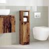 Bathroom Cabinet with Roll Holder - Old Wood 20.5x22x90 cm