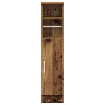 Bathroom Cabinet with Roll Holder - Old Wood 20.5x22x90 cm