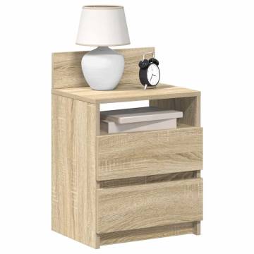 2-Piece Sonoma Oak Bedside Cabinets with 2 Drawers - 40x33x60 cm