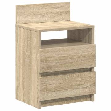 2-Piece Sonoma Oak Bedside Cabinets with 2 Drawers - 40x33x60 cm