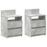 Stylish Concrete Grey Bedside Cabinets - 2 Drawers - 40x33 cm