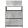 Stylish Concrete Grey Bedside Cabinets - 2 Drawers - 40x33 cm