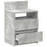 Stylish Concrete Grey Bedside Cabinets - 2 Drawers - 40x33 cm