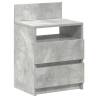 Stylish Concrete Grey Bedside Cabinets - 2 Drawers - 40x33 cm