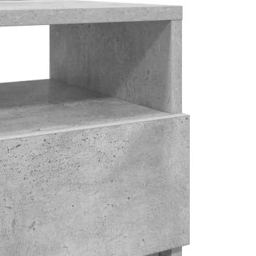 Stylish Concrete Grey Bedside Cabinets - 2 Drawers - 40x33 cm