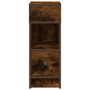 Stylish Smoked Oak Bedside Cabinets - 2pcs with Drawer