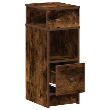 Stylish Smoked Oak Bedside Cabinets - 2pcs with Drawer