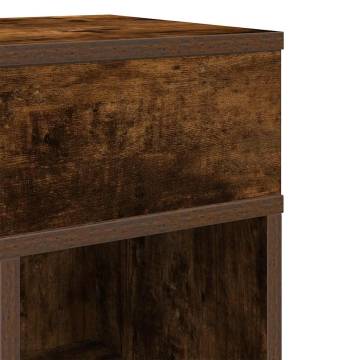 Stylish Smoked Oak Bedside Cabinets - 2pcs with Drawer