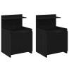 Stylish Black Bedside Cabinets - 2 Drawers, Set of 2 - 40x36.5x62 cm