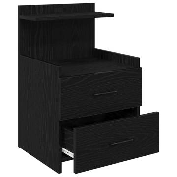 Stylish Black Bedside Cabinets - 2 Drawers, Set of 2 - 40x36.5x62 cm