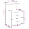 Stylish Black Bedside Cabinets - 2 Drawers, Set of 2 - 40x36.5x62 cm