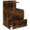 Stylish Bedside Cabinet with 2 Drawers in Smoked Oak