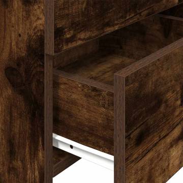 Stylish Bedside Cabinet with 2 Drawers in Smoked Oak