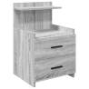 Grey Sonoma Bedside Cabinet with 2 Drawers - Stylish Storage