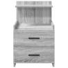 Grey Sonoma Bedside Cabinet with 2 Drawers - Stylish Storage