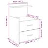 Grey Sonoma Bedside Cabinet with 2 Drawers - Stylish Storage