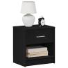 Stylish Black Bedside Cabinet with Drawer - 39x28x41 cm