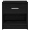 Stylish Black Bedside Cabinet with Drawer - 39x28x41 cm