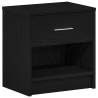 Stylish Black Bedside Cabinet with Drawer - 39x28x41 cm