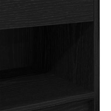 Stylish Black Bedside Cabinet with Drawer - 39x28x41 cm