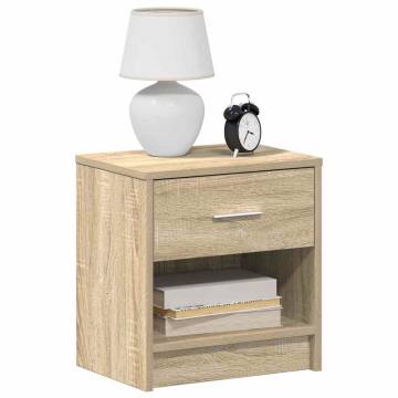 Stylish Sonoma Oak Bedside Cabinet with Drawer - 39x28x41 cm