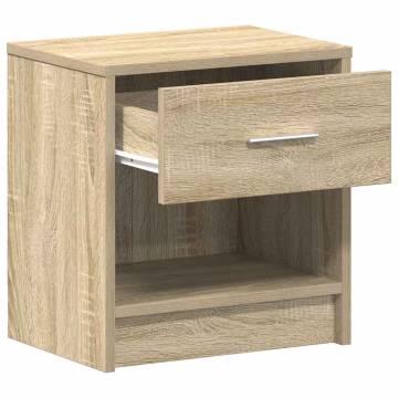 Stylish Sonoma Oak Bedside Cabinet with Drawer - 39x28x41 cm