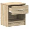 Stylish Sonoma Oak Bedside Cabinet with Drawer - 39x28x41 cm