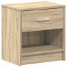 Stylish Sonoma Oak Bedside Cabinet with Drawer - 39x28x41 cm