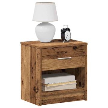 Bedside Cabinets 2 Pcs with Drawer - Old Wood Style | Hipomarket