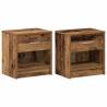 Bedside Cabinets 2 Pcs with Drawer - Old Wood Style | Hipomarket