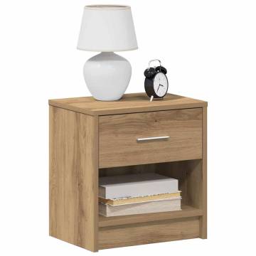 Stylish Artisan Oak Bedside Cabinets - 2 pcs with Drawer