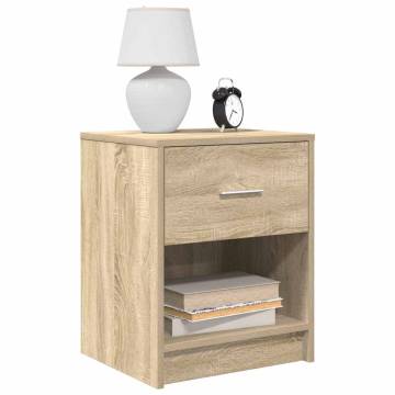 Stylish Sonoma Oak Bedside Cabinets - 2 pcs with Drawer