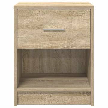 Stylish Sonoma Oak Bedside Cabinets - 2 pcs with Drawer