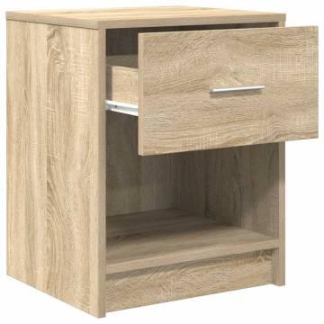 Stylish Sonoma Oak Bedside Cabinets - 2 pcs with Drawer