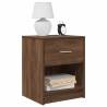 Stylish Brown Oak Bedside Cabinet with Drawer - 40x34x50 cm