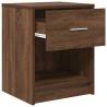 Stylish Brown Oak Bedside Cabinet with Drawer - 40x34x50 cm