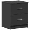 Stylish Black Bedside Cabinet with 2 Drawers - 40x36x50 cm