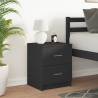 Stylish Black Bedside Cabinet with 2 Drawers - 40x36x50 cm