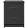 Stylish Black Bedside Cabinet with 2 Drawers - 40x36x50 cm