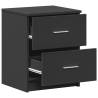 Stylish Black Bedside Cabinet with 2 Drawers - 40x36x50 cm