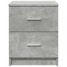 Stylish Bedside Cabinet with 2 Drawers - Concrete Grey 40x36x50 cm