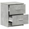 Stylish Bedside Cabinet with 2 Drawers - Concrete Grey 40x36x50 cm