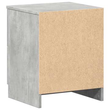 Stylish Bedside Cabinet with 2 Drawers - Concrete Grey 40x36x50 cm