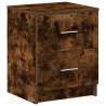 Stylish Bedside Cabinet with 2 Drawers in Smoked Oak - 40x36x50 cm