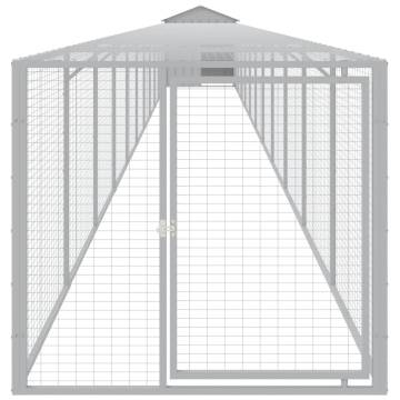 Durable Light Grey Chicken Cage with Run - 117x1221x123 cm