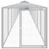 Durable Light Grey Chicken Cage with Run - 117x1221x123 cm